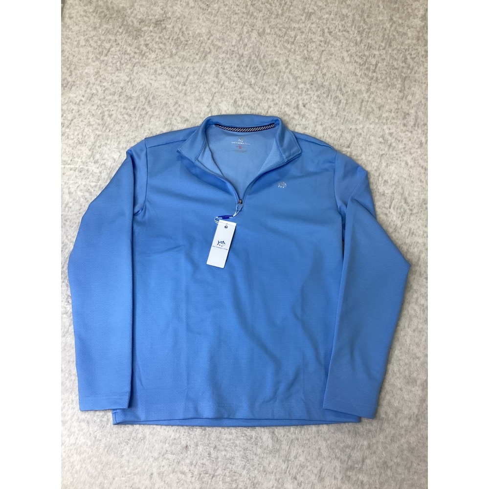 Southern Tide Boys XL 16 Ocean Channel Blue Schooner Quarter Zip Pullover NWT